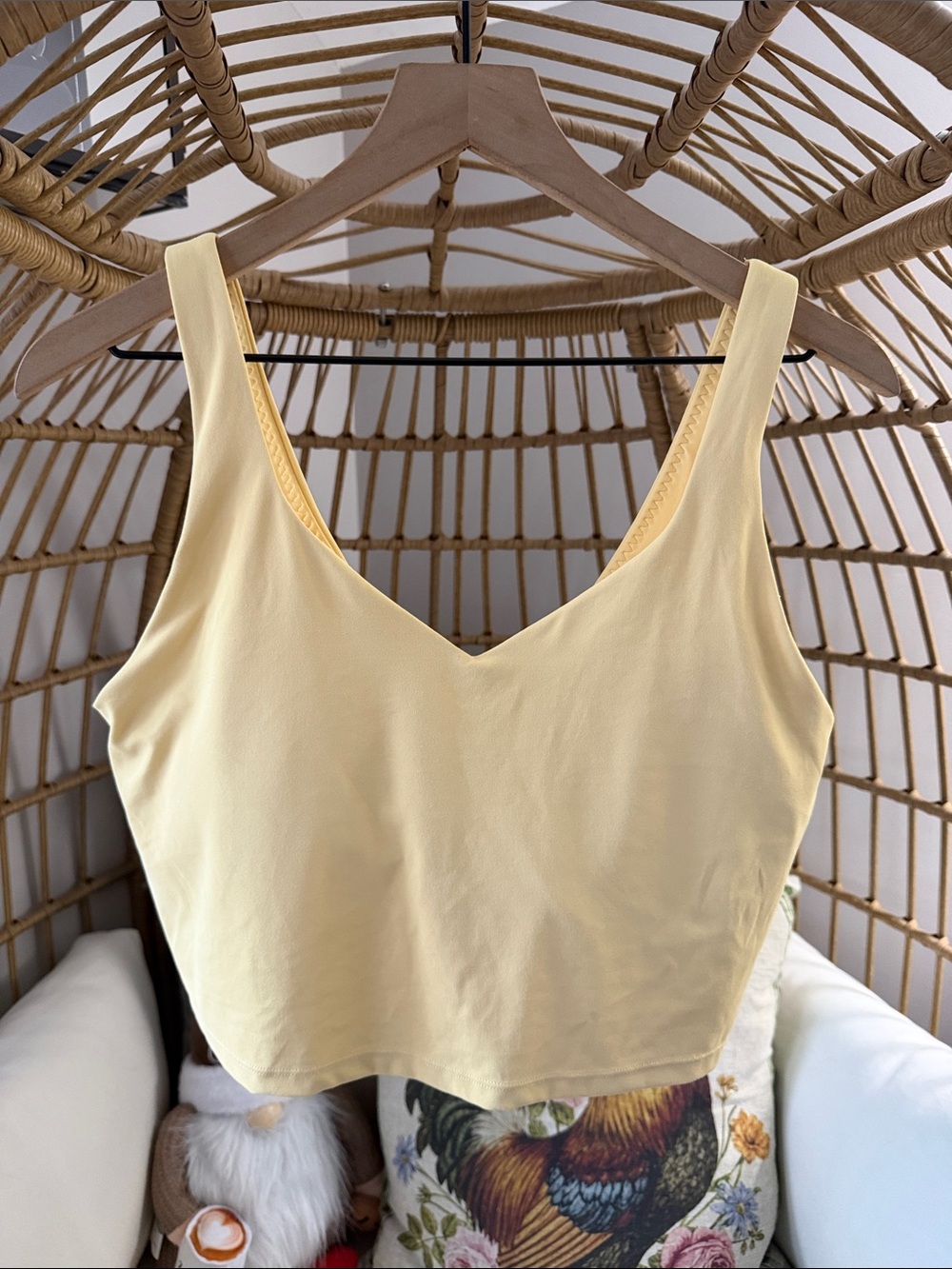 OFFLINE By Aerie Real Me Low Key Longline Sports Bra Yellow Notes Size XL